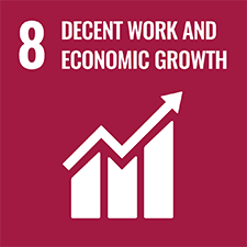 UN SDG number 8 Decent Work and Economic Growth logo