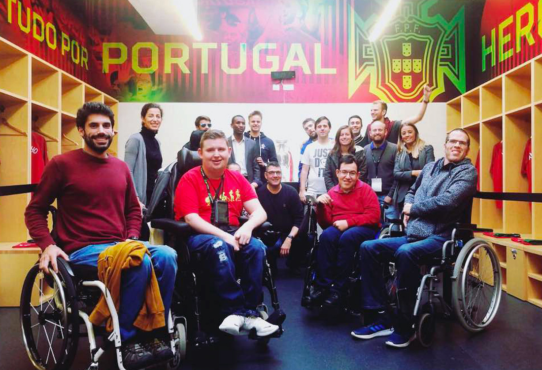 Football For All Leadership Programme class of 2018 at the Portuguese Football Association national team dressing room
